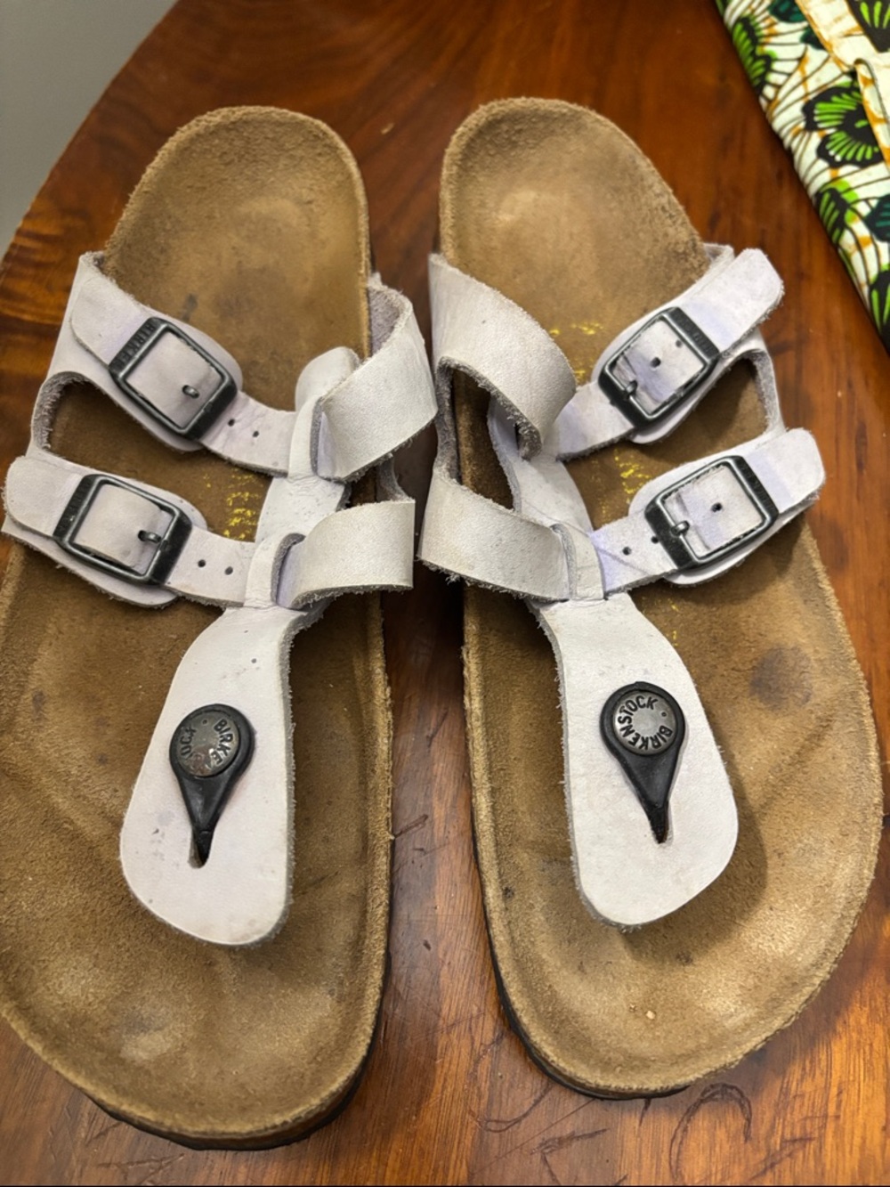 Birkenstock White Two-Strap Thong Sandals - Picture 5 of 7